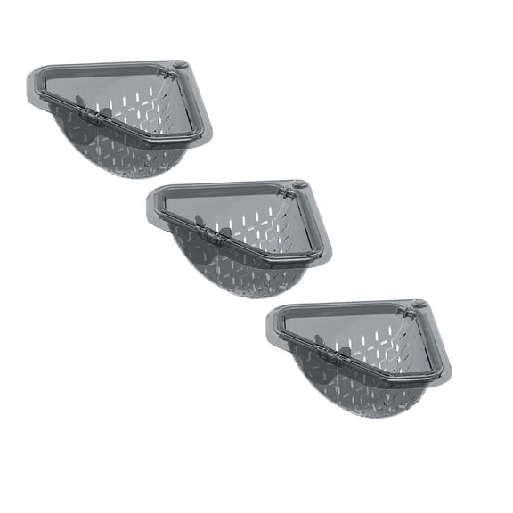 3PCS Triangular Draining Basket for Sink, Sink Corner Strainer Basket, Triangle Draining Baskets Sinks, Touch-Free Food Catcher For Kitchen Sinks, Punch-Free Installation