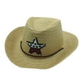 thumbnail image 2 of Wancir Kids Summer Straw Hat for Baby Infant Toddler Boys Fedora Beach Sun Hat, 2 of 3