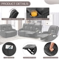 thumbnail image 5 of YODOLLA 3 Pieces Leather Recliner Sofa Set with Swivel Massage Chair, Modern Manual Control Couch Set Overstuffed Reclining Sofa Home Theater Seat RV Sofa Set w/Side Pockets&Cup Holders, Black, 5 of 7