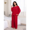 thumbnail image 6 of MINTREUS Women's Pajama Set Long Sleeve Sleepwear Set Soft Two Piece Matching Set with Pockets, 6 of 6