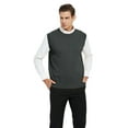 thumbnail image 3 of Toptie Men's 100% Cotton Knit Sweater Vest, Crew Neck Solid Color, 3 of 9