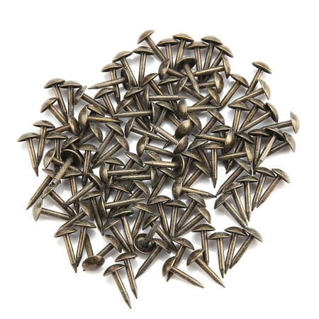 

100pcs Thicken Iron Staples Nails Fasteners for Furniture Drum Wooden Door (6 * 12mm)
