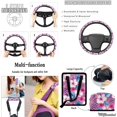 thumbnail image 5 of KUIFORTI Tropical Flowers Car Seat Cover Set Easy Installation Set 15 Pcs Car Accessories Full Set for Women Men Rear View Mirror Cover Non Slip Elastic Fabrics Fit Car SUV Auto, 5 of 7