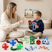 Somnr 5 Pcs Fidget Snake Cube Twist Puzzle Magic Snake Sensory Toys Collection Brain Teaser Socking Stuffers Party Favors Game Goodie Bags Fillers for Kids Adults Teens