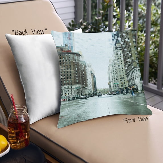 Ahgly Company State New York Outdoor Throw Pillow, 18 inch by 18 inch