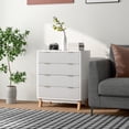 thumbnail image 2 of HOMCOM 4 Drawer Dresser for Bedroom, Fluted Chest of Drawers, White, 2 of 8