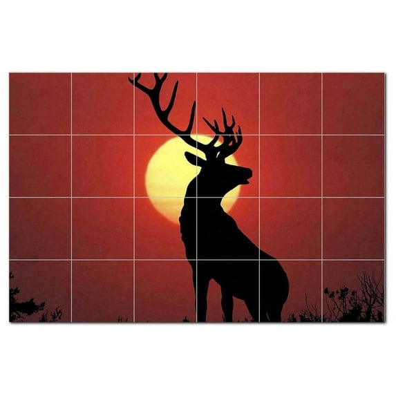 Deer Photo Ceramic Tile Mural Kitchen Backsplash Bathroom Shower, 404656-L64