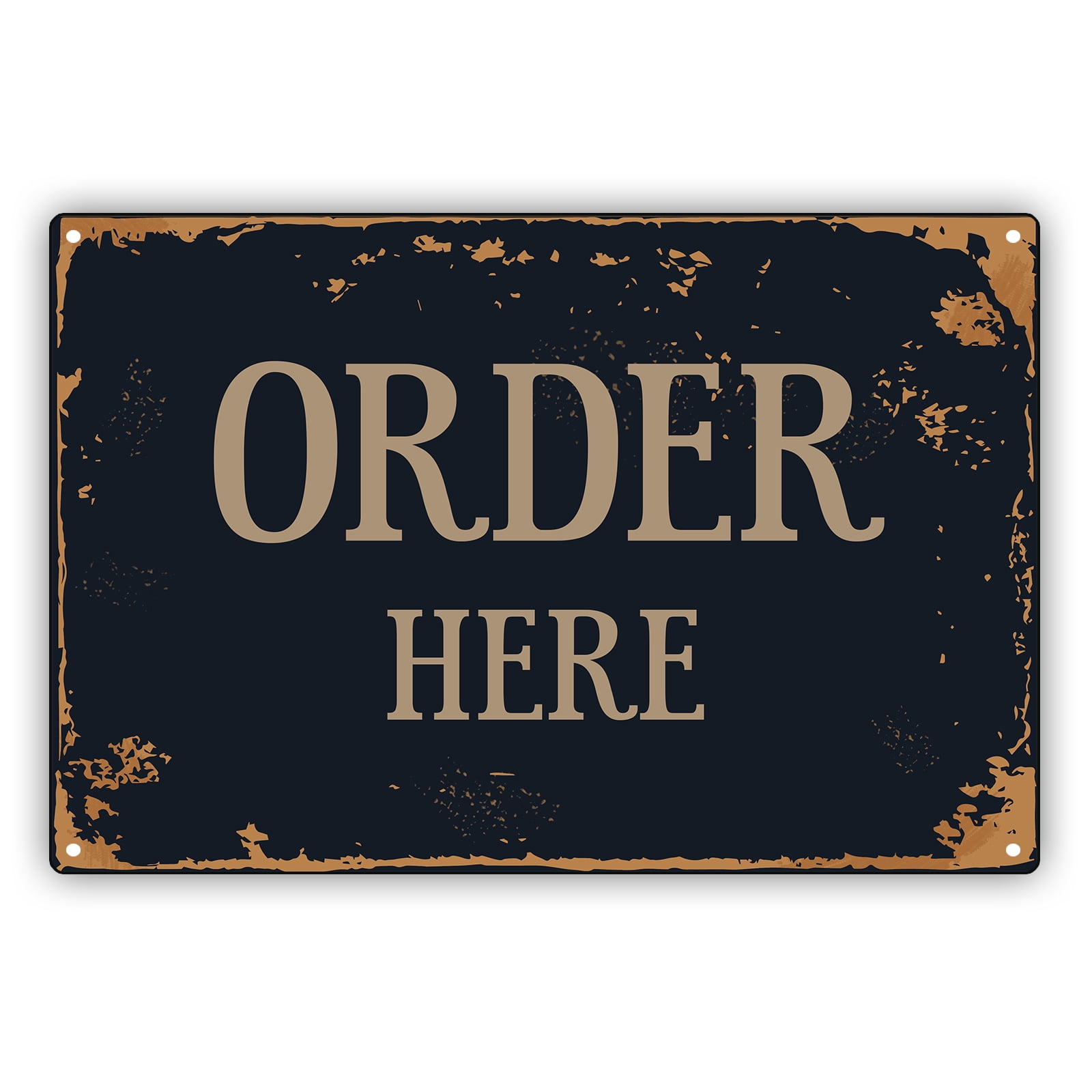 Order here Rustic Vintage Kitchen Bar Pub Coffee Shop Wall Aluminum Metal Sign Order here Rustic Vintage Kitchen Bar Pub Coffee Shop Wall Aluminum Metal Sign