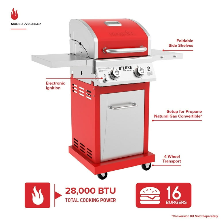 Nexgrill, 2-Burner Gas Grill, 720-0864R, 401 sq in Cooking Area