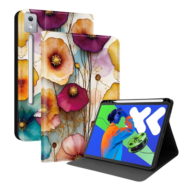 Tablet Case for Lenovo P12 Pro 12.7 2025, Full-Body Protective Cover with Right Side Pen Slot & Adjustable Stand