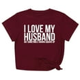 thumbnail image 2 of Meichang T-Shirts Cœur d'Amour pour Femmes T-Shirts de la Saint-Valentin Imprimé Cœur T-Shirts de Vacances Hauts de la Saint-Valentin Manches Courtes Col Rond Blouses, 2 of 6