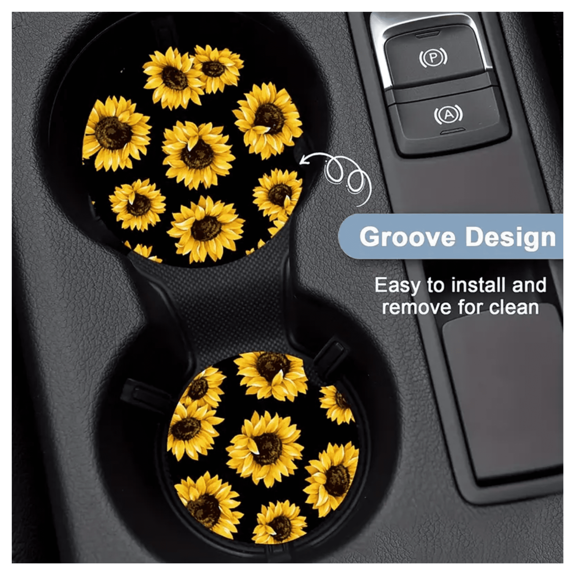 Sunflower Hug Coasters, Car Cup Holder Coasters, Pad Table Decor,car  Interior Accessories Cup Mat, Car Coasters For Cup Holders - Temu