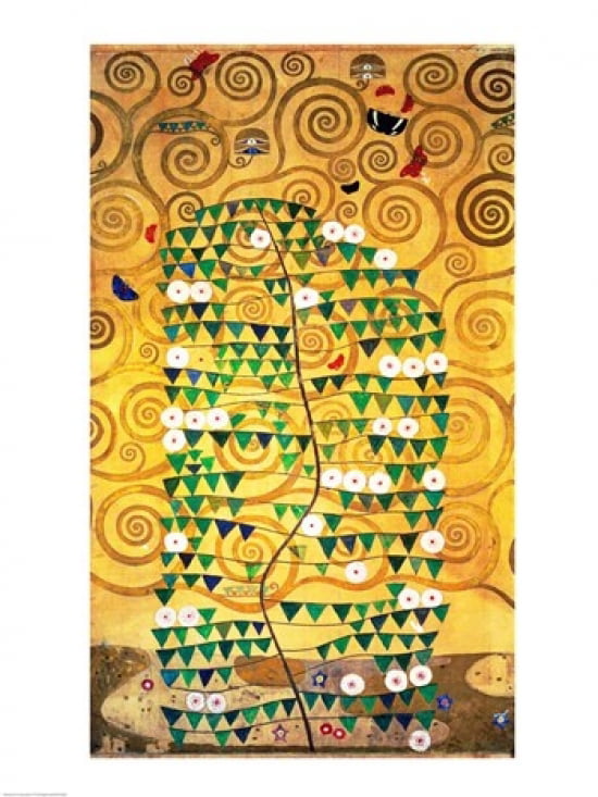 Canvas Wall Art 36" x 18" x 3 Art Reproduction Tree of Life by Gustav Klimt