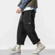 thumbnail image 5 of Pantalones cargo para hombre, rectos, negros, anchos, de alta calidad, estilo callejero, Y2k, informales, vintage, largos, estilo emo, Harajuku, 5 of 5