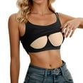 thumbnail image 3 of Shirts with Built In Bra , Womans Tank Tops , Women's Shirts Women's Camisole Vest With Chest Pad Summer White Base Vest With Chest Top, 3 of 6