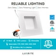 thumbnail image 2 of Luxrite 5/6 inch LED Square Recessed Light 14W=90W 5 Color Selectable Dimmable 1100 Lumens Wet Rated Baffle Trim 12-Pack, 2 of 7