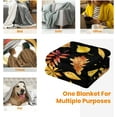 thumbnail image 6 of Fall Leaves Throw Blanket Autumn Yellowing Leaf Black Blanket Cozy Soft Lightweight Flannel Plush Blankets for Bed Couch Living Room Sofa Chair,50x60 Inch, 6 of 6