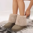 thumbnail image 4 of Viluyesy Womens Winter Snow Boots Warm Fuzzy Fleece Lined Comfortable Non Slip Outdoor Walking Shoes Beige Size 8.5, 4 of 9