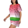 thumbnail image 2 of Fuzoiu Watermelon Print Women's Short-Sleeved Pajama Set,Lounge Sleepwear Set,Womens Pajama Sets 2 Piece,Button-Up Top and Shorts with Pockets-Medium, 2 of 7