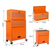 8-Drawer Tool Box on wheels, 2-IN-1 Rolling Tool Chest & Cabinet Large Capacity with , Lockable Tool Organizer for Garage Workshop Warehouse, Hidden Double Tool Box