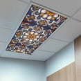 thumbnail image 2 of 1 Pack Vintage Flower Pattern Fluorescent Light Covers for Ceiling Lights White Orange Flower Blue Background Magnetic Ceiling Light Covers Overhead Light Filters for Office Classroom Home, 2 of 9