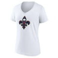 thumbnail image 2 of Women's White New Orleans Pelicans Alternate Logo V-Neck T-Shirt, 2 of 3