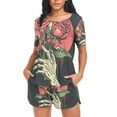 thumbnail image 4 of joogoo Women's Pajama Set Halloween Hand with Roses Short Sleepwear Loungewear with Pockets M, 4 of 7