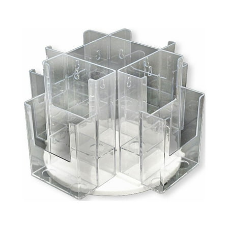 UPC: 0696859998850 | Azar 252805 Eight-Pocket Revolving Trifold Brochure Holder