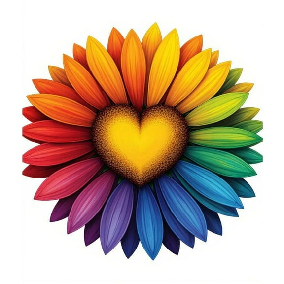 Paint by Numbers Kit for Adults, Colorful Heart Flower Petals Paint by Numbers, Easy Paint by Numbers Kit for Adults Beginner, DIY Adult Paint by Number Kits on Canvas, 12x16in Home Decor