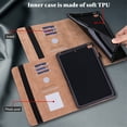 thumbnail image 3 of ELEHOLD Leather Case for Samsung Tab A 10.1 (2016) Flip Folio Case with Card Holders Anti-Slip Strip Kickstand Function Full Protective Shockproof Case,Lotus, 3 of 8
