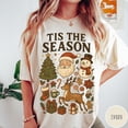 thumbnail image 2 of Tis the Season Vintage Christmas Graphic Print T-Shirt | Santa, Reindeer & Tree Design | Pepper Tee, 2 of 7