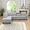 Grey And White, variant on 97.5" Linen Sectional Sofa Couch Sets, 3-Piece L Shaped Sofa Couch for Living Room, Grey