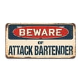 thumbnail image 1 of SignMission A-LP-04-100 Beware of Attack Bartender Aluminum License Plate, 1 of 1