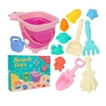 thumbnail image 2 of 12Pc Collapsible Beach Toys for Son &Daughter, Collapsible Sand Bucket and Shovels Set with Mesh Bag,Travel Sand Castle Building Kit, Sandbox Toys, Foldable Beach Essentials for Age 3-10, 2 of 3