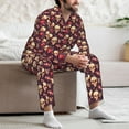 thumbnail image 6 of KLL cool rock Skull record Sleepwear Mens Flannel Pajamas,Long Cotton Pj Set, 6 of 7
