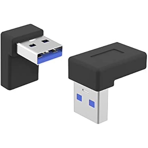 wonima11 Right Angle USB A Male to USB C Female Adapter,90 Degree USB3.0 to Type C Cable Connector Support unidirectional Sides 5Gbps & Data Transfer, for Laptops,Phone, 2-Pack