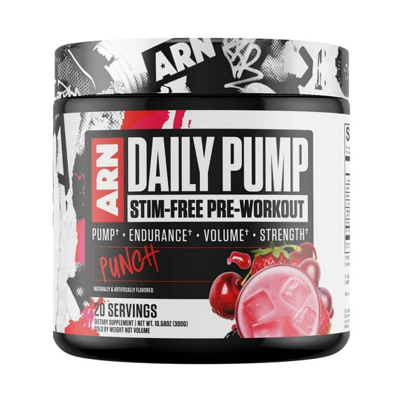 Arms Race Nutrition | ARN | Daily Pump STIM-Free Pre-Workout (20 Servings, Punch)