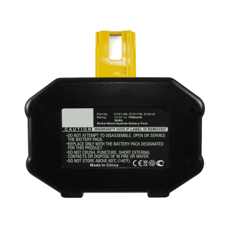 

Synergy Digital Power Tool Battery Compatible with Panasonic EY9117B Power Tool (Ni-MH 24V 1500mAh) Ultra High Capacity Replacement for Panasonic Battery