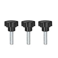 thumbnail image 5 of Uxcell M10 x 50mm Male Thread 38mm Head Star Knobs Zinc Plated Black 3 Pack, 5 of 5