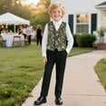 thumbnail image 3 of Garronmavis Green Camo Forest Boys Sleeveless Vests Lightweight Formal Dress Waistcoat Casual Coat Vest with Pockets Comfortable Formal Waistcoat Vests with Pockets for Boys 11-12, 3 of 7