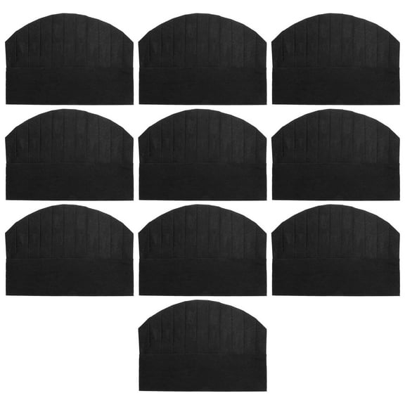 SOPOTUTU Black Disposable Chef Hats, Breathable Nonwoven Kitchen Caps for Men and Women, Comfortable and Lightweight