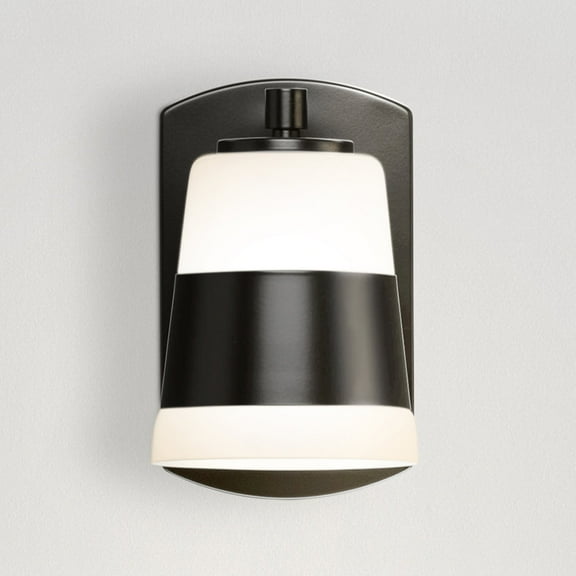 Luxury Modern Bath Light, Small Size: 7.875''H x 6.75''W, with Mid Century Modern Style Elements, Matte Black Finish, UHP4642 from the Rheine Collection by Urban Ambiance