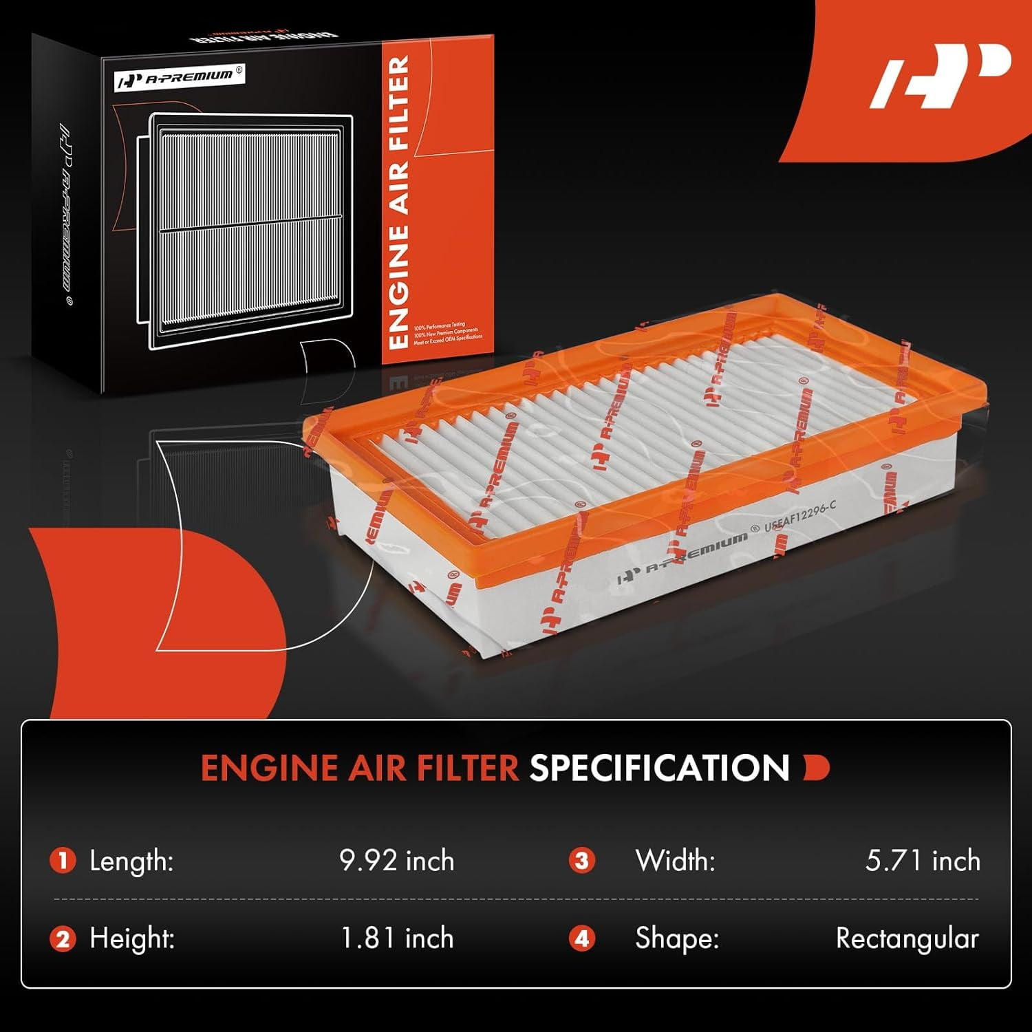 A-Premium Front 2-PC Engine Air Filter Compatible with Hyundai Accent 2018-2022 & Kia Rio 2018-2023, 1.6L, Replace# 28113H9100, 281138100