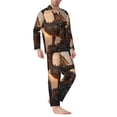 thumbnail image 2 of Picia Sky Sunset Bronze Dragon Pattern Men’s Long-Sleeve Sleepwear Set - Soft 2-Piece Loungewear with Pockets, Comfy PJs for Relaxing Nights-Medium, 2 of 7