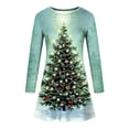 thumbnail image 3 of Qiopertar Robe de Mode pour Femmes Imprimé Arbre de Noël Manches Longues Col Rond Liquidation Moins de 5$ en Liquidation Offres d'Accès Anticipé, 3 of 4