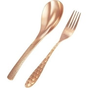 Wollet Copper Spoons and Copper Forks Set Copper Flatware Set 1 Forks and 1 Copper Spoons Set Use for Home Kitchen or Restaurant Copper Spoons Copper Forks