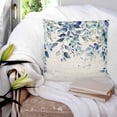 thumbnail image 3 of 24x24 Pillow Covers Set of 2, Blue Teal Eucalyptus Leaves Throw Pillow Covers Decorative Couch Cushion Case, Watercolor Vintage Botanical Microfiber Square Pillowcases for Bedroom Car Living Room, 3 of 7