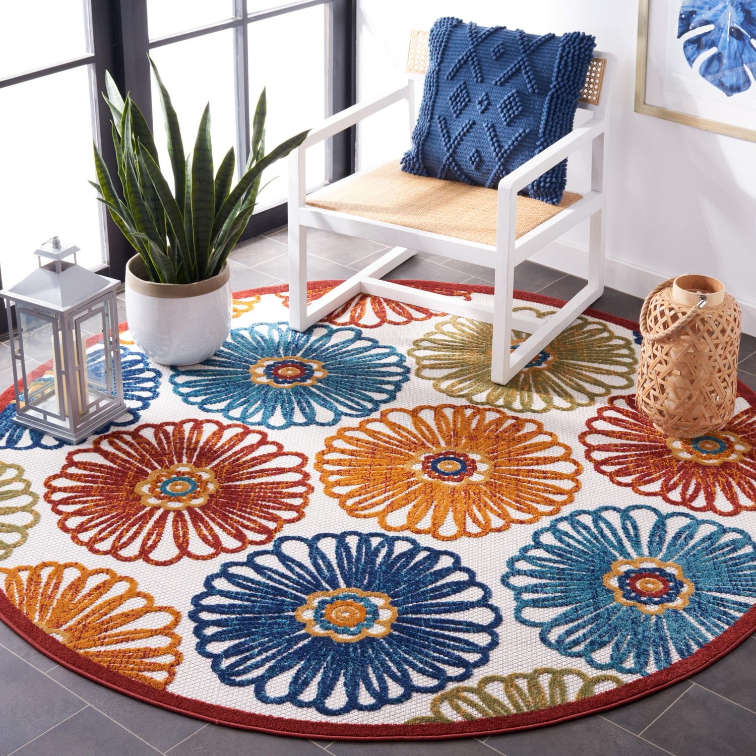 SAFAVIEH Cabana Aria Floral Outdoor Area Rug