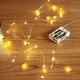 thumbnail image 1 of Guirnalda de luces LED, alambre de cobre alimentado por batería, luces de hadas estrelladas, luces que funcionan con batería para dormitorio, Navidad, fiestas, bodas, centro de mesa, decoración (5 m/16 pies blanco cálido) Zhivalor WMZY-1102, 1 of 8