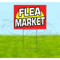 Flea Market (18" x 24") Yard Sign, Includes Metal Step Stake